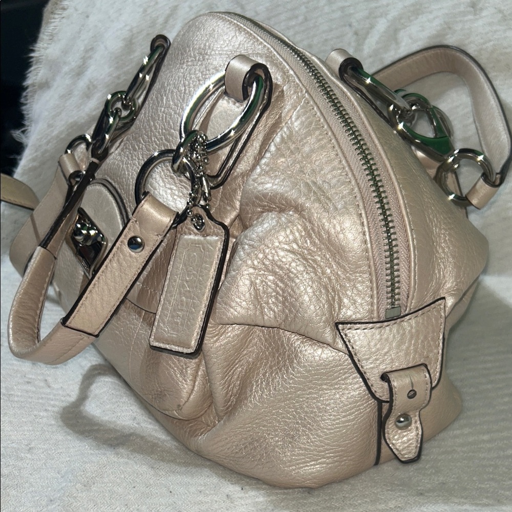 Coach Metallic golden rose Satchel